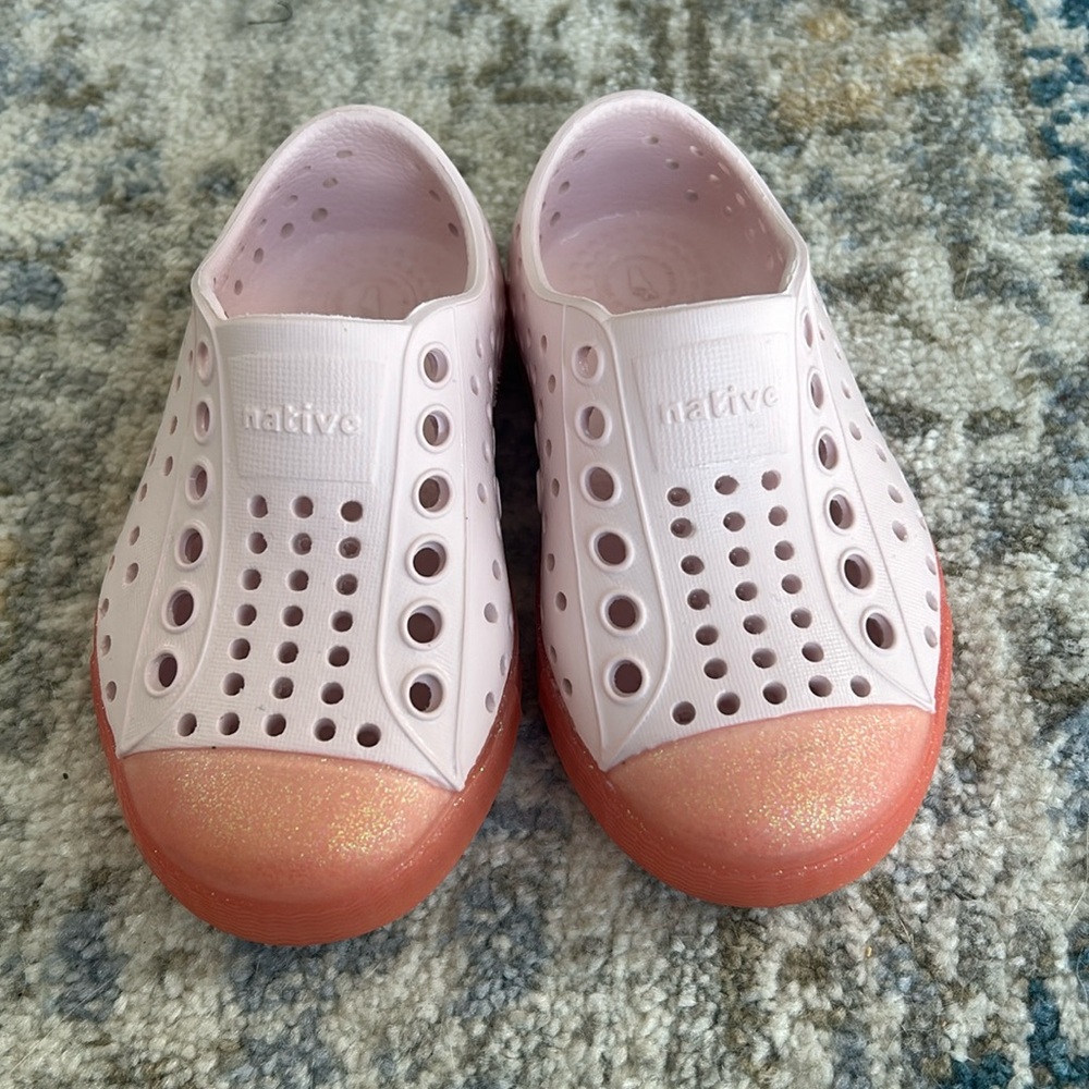 Native Shoes - Pink and Orange Sparkles - Toddler Size 5 (like new - Worn once)